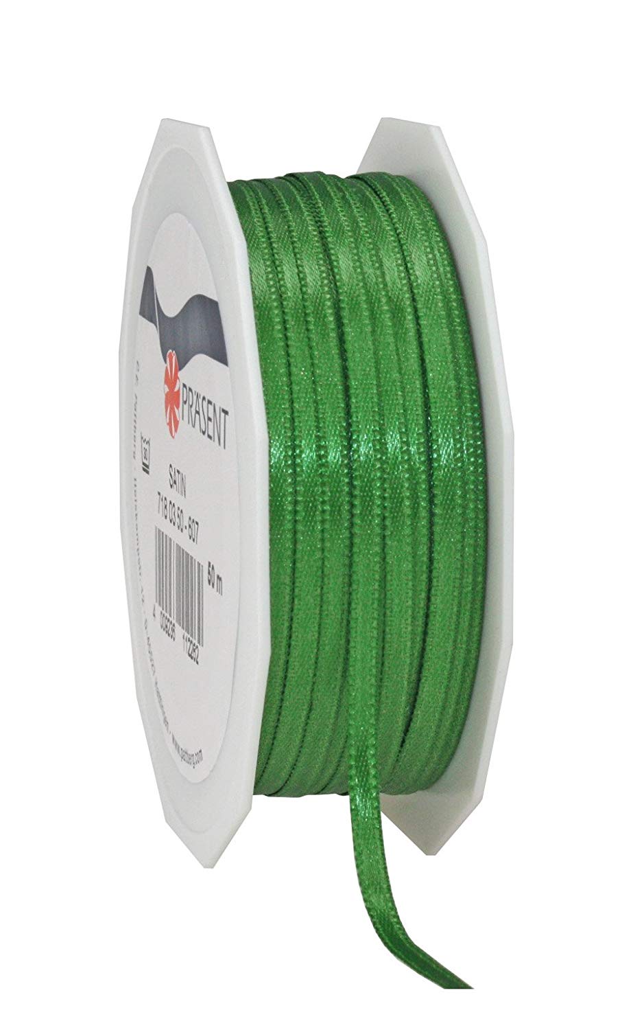 C.E. Pattberg SATIN green gift ribbon, 55 yards for Wrapping Gifts 0.12 inches width, Ribbon for Decorating & Crafting