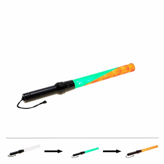 LED-MARTIN® Light Stick for Traffic Control – Red/Green – Angle Trowel – Stop Rod