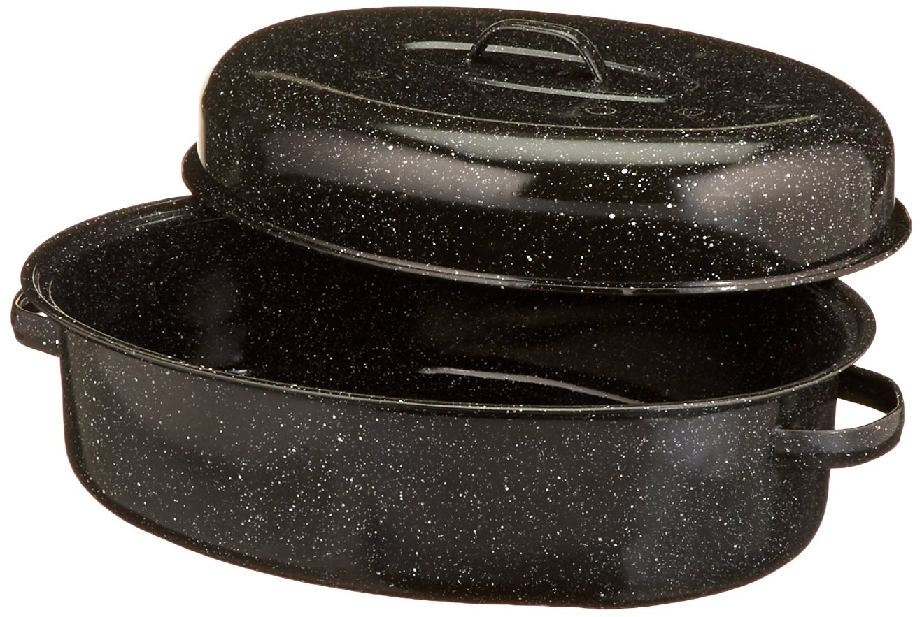 Covered Oval Roasters 0509, Black, 18 inches