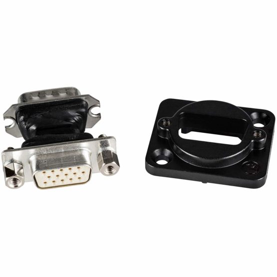 Neutrik 15 pole D-SUB feedthrough, male to female, black D-shape housing - Image 4