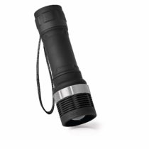 EMOS LED Zoomable Flashlight, IP43 Waterproof and Frost Resistant, 75 Lumens, 125 Meter Beam Distance, 15 Hours Runtime, Black