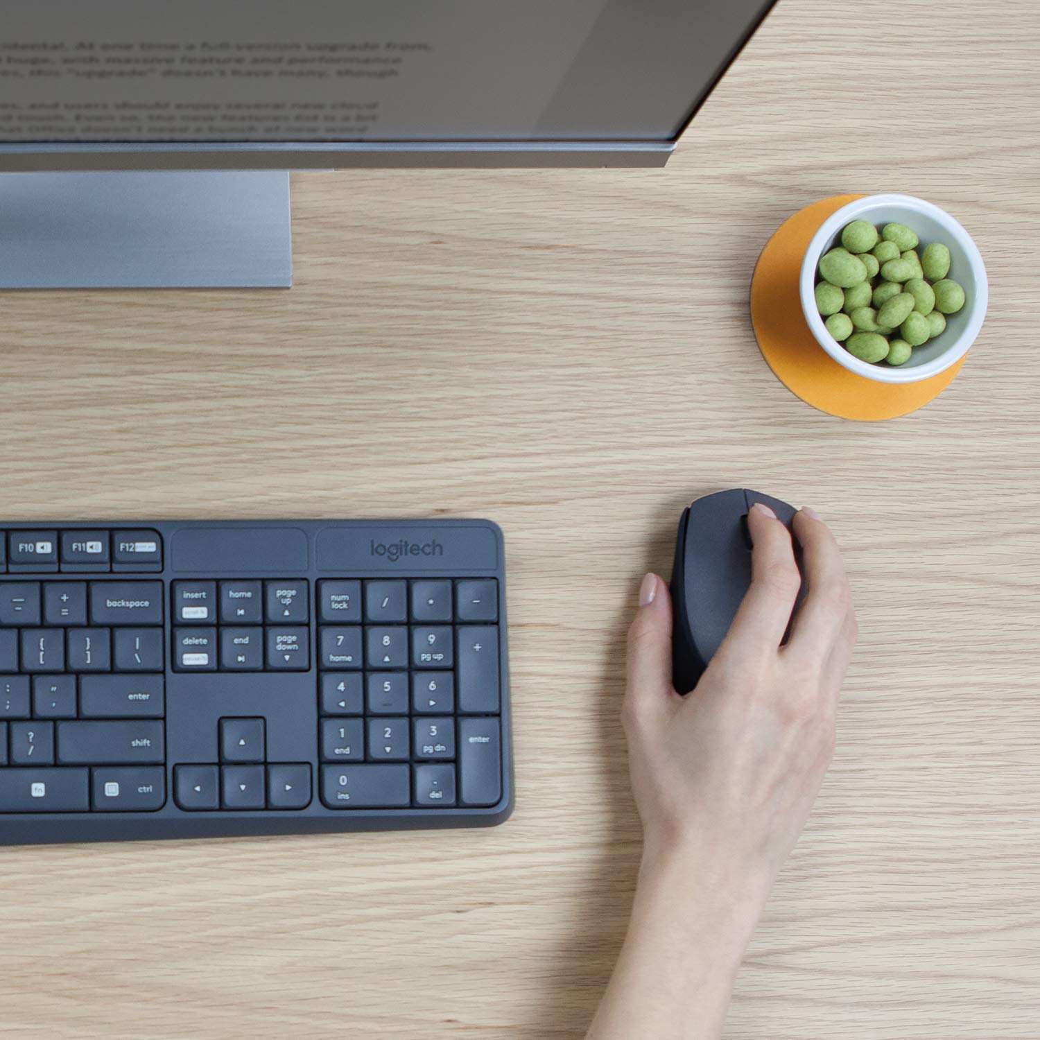 Logitech MK235 Wireless Keyboard and Mouse Combo for Windows QWERTZ German Layout - Grey, Anthracite, Essentiell - Image 2
