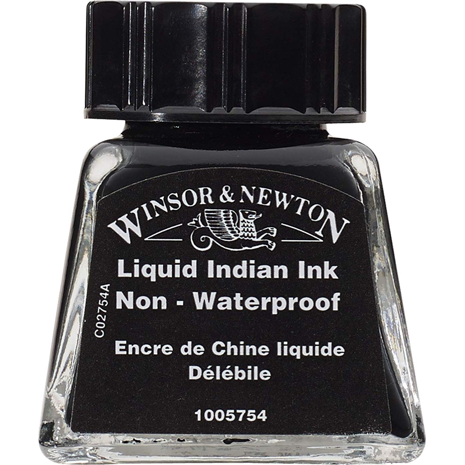 Winsor & Newton 1005754 Drawing Ink Bottle, 14 ml - Liquid Indian Ink