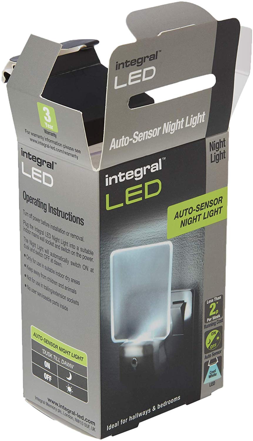 Integral LED Auto Sensor Night Light, Plug in Wall with Dusk to Dawn Photocell for Hallways Stairs, Bedrooms, Landings - Image 4