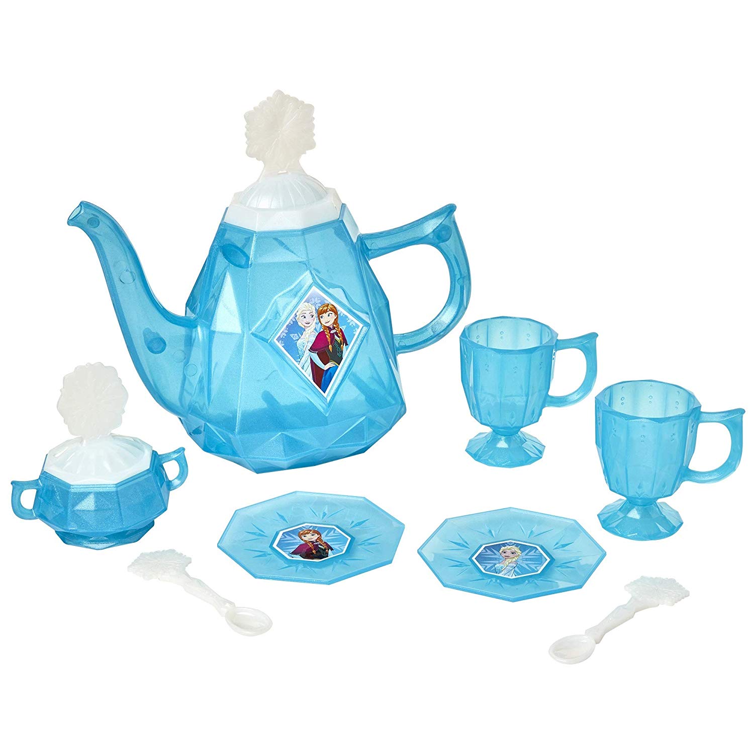 Disney Frozen Tea Set for Two, 10 Piece Role Play & Pretend Tea Time! Includes Teapot W/Lid, Sugar Bowl W/Lid, 2 Teacups