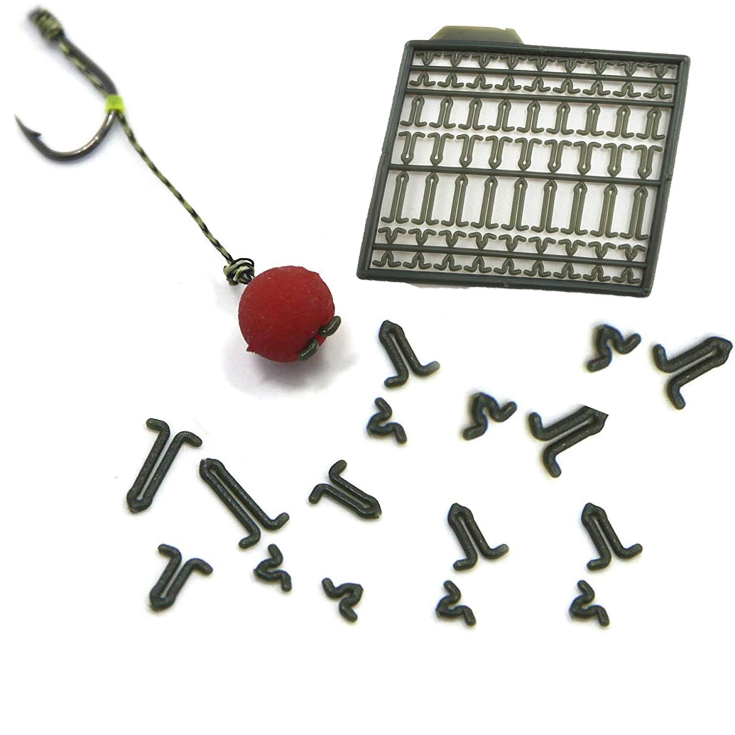 SHADDOCK 18pcs Carp Fishing Hair Rigs Curved Barb Hooks with Boilie Rig Stops Hair Extender Boilie Bait Stoppers for Carp/Coarse Fishing - Image 4