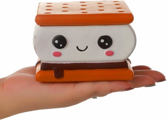 Anboor Squishies Smore Chocolate Sandwich Biscuit Jumbo Squishy Slow Rising Squeeze Toys Stress Relief Kawaii Soft Gift Collection (1 Pcs) - Image 3