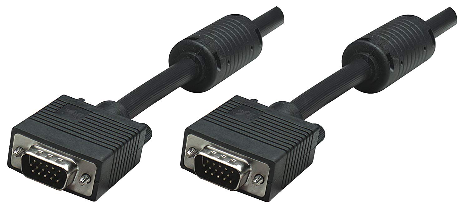 Manhattan SVGA Monitor Cable with Ferrite Cores, HD15, 10m, Male to Male