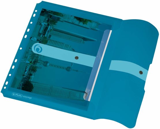 Herlitz A4 Filing Paper Document Folder - Transparent Blue (Pack of 6) - Image 2