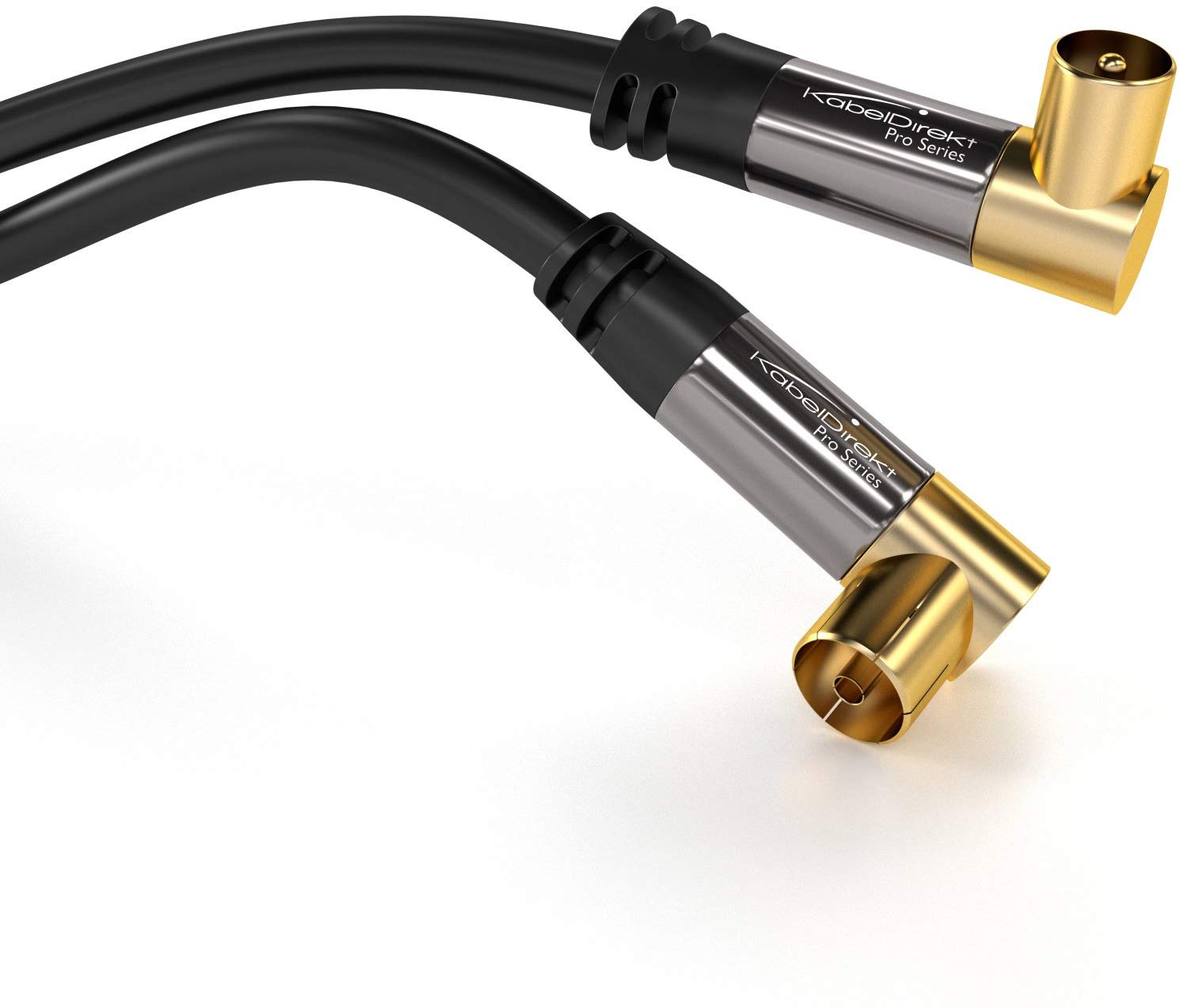 KabelDirekt, 4K TV Aerial Cable, Coaxial Cable, 90° Angled, 0.5m, Digital & Analogue - Image 4