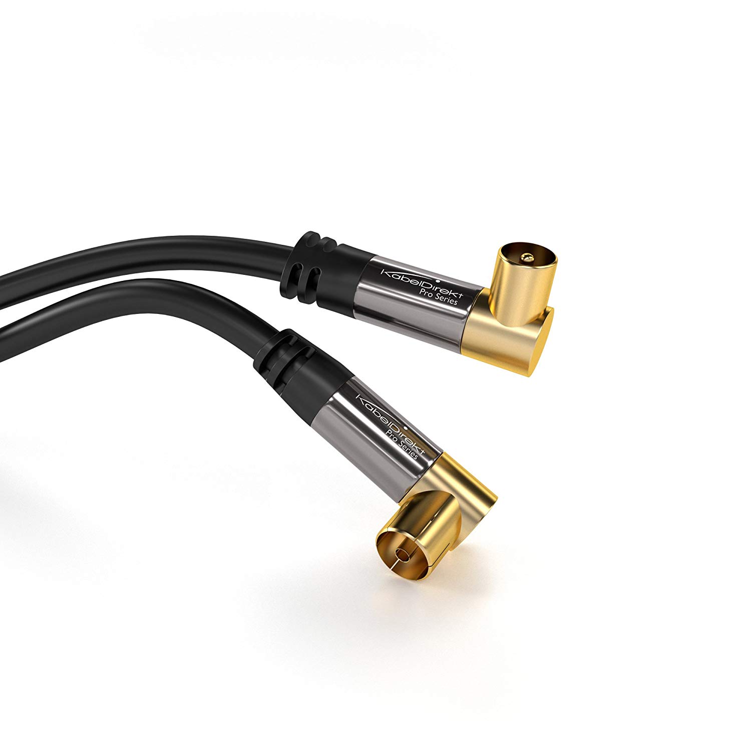 KabelDirekt, 4K TV Aerial Cable, Coaxial Cable, 90° Angled, 12.5m, Digital & Analogue - Image 4