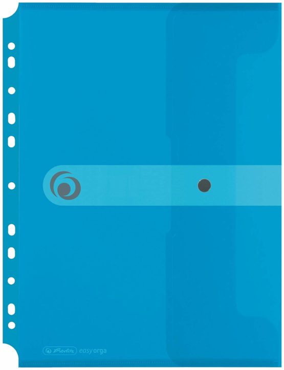 Herlitz A4 Filing Paper Document Folder - Transparent Blue (Pack of 6)