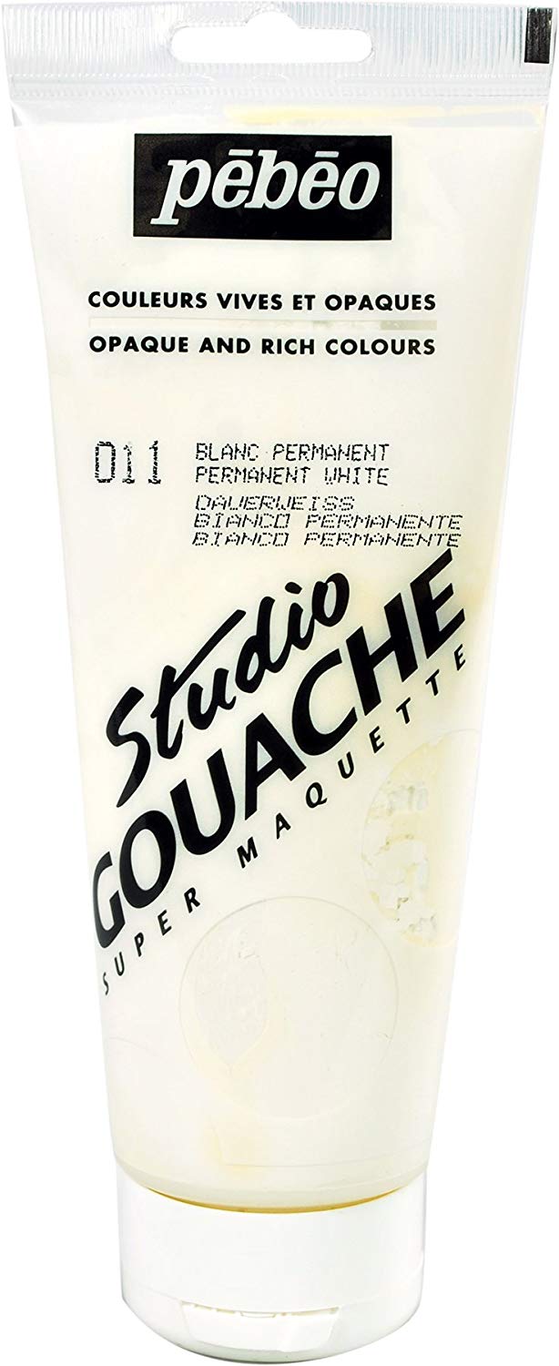 PEBEO 220 ml Studio Gouache, Permanent White, 270-011, 220 ml (Pack of 1)