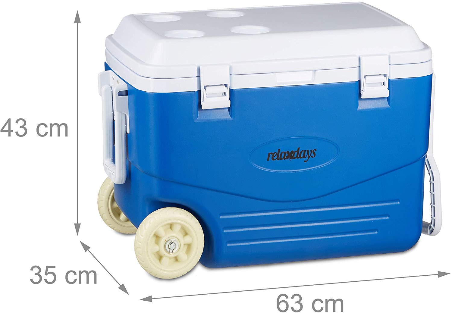 Relaxdays Rolling Cooler, Cool Box Trolley, Large Cool Pocket with