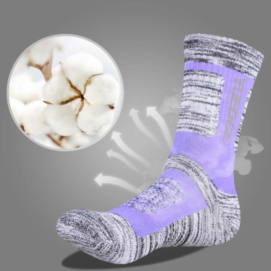 YUEDGE Women's 5 Pairs Wicking Breathable Cushion Anti Blister Casual Crew Socks Trekking Walking Athletic Socks Multi Performance 3.5-7.5 - Image 2
