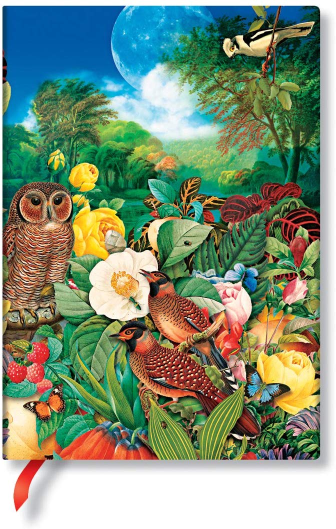 Paperblanks Hardcover Journal Moon Garden, Bunt, Midi (180 x 130)