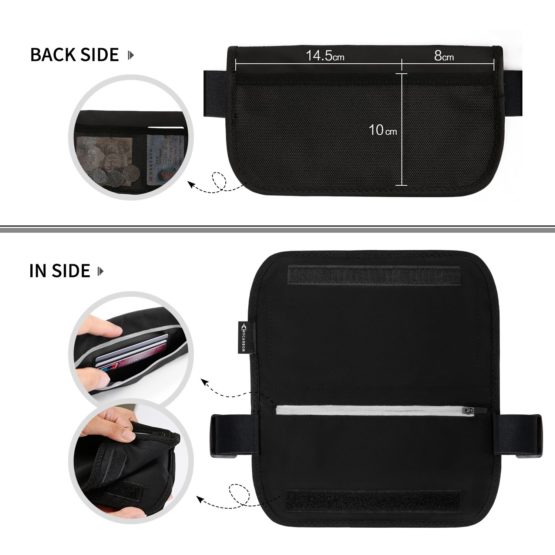 MYCARBON Travel Money Belt RFID Against Invisible Theft Secret Wallet Hidden Under Clothes Belt Wallet Security Travel Pouch - Image 4