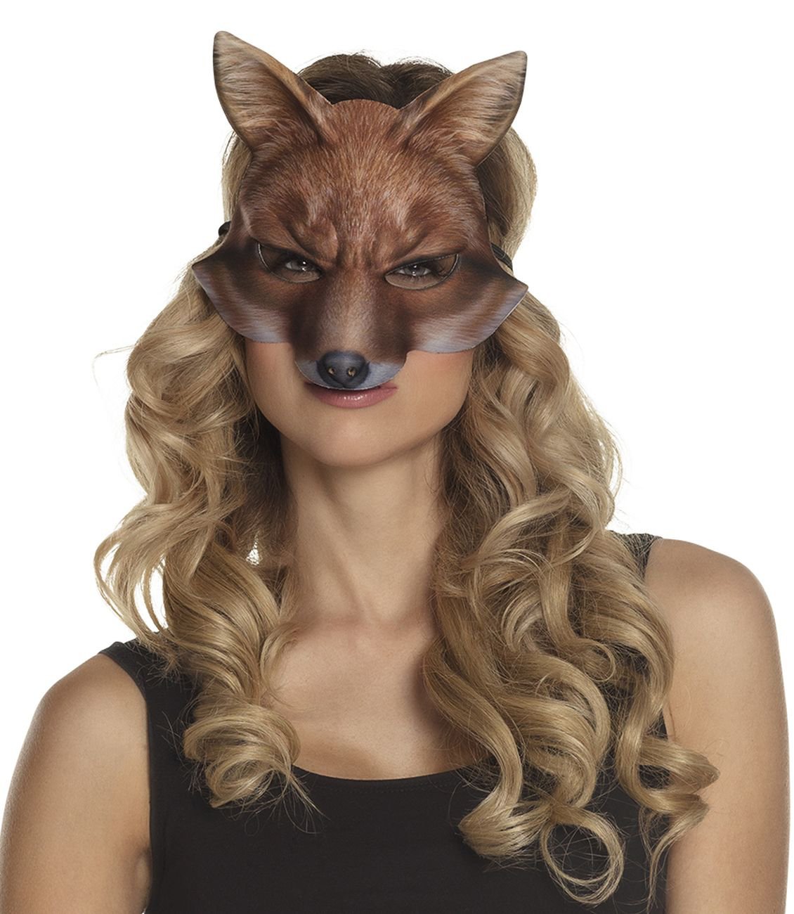 Boland 56732 Half Fox Mask Realistic Print Mask with Elastic Band for Carnival or Theme Party Accessories for Animal Costumes Fancy Dress Costume - Image 2