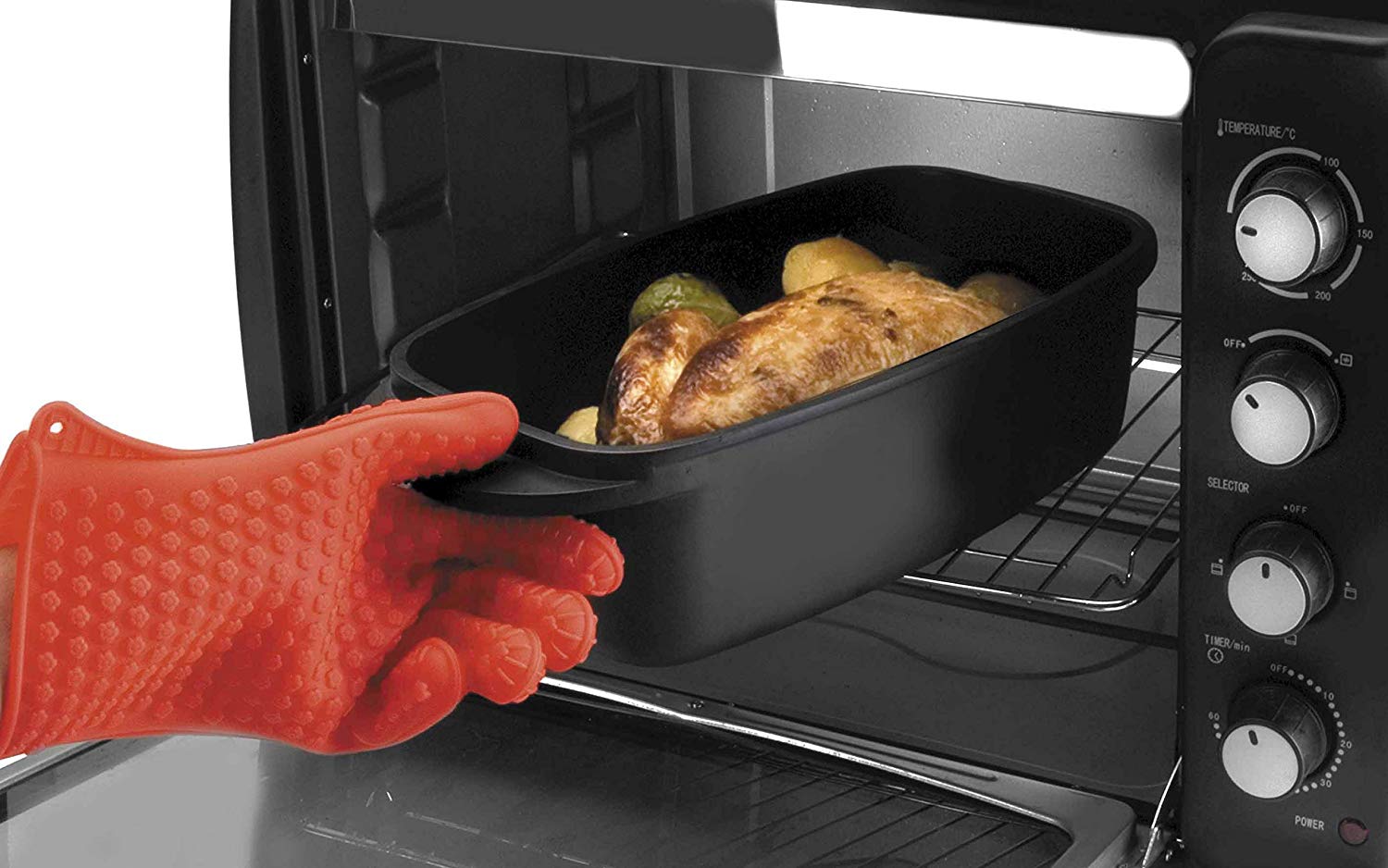 Lacor 60034 5 Fingers Silicone Glove, 30 x 2 x 30 cm, Red - Image 3