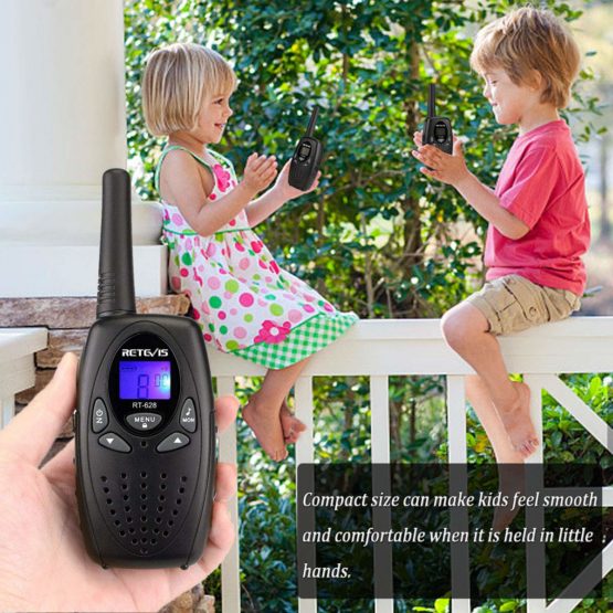 Retevis RT628 Walkie Talkies for Kids, Easy Use Long Range Rechargable Walky Talky for 3-12 Years Old Kids, Toy Gift for Hiking Camping Garden Outdoor Activities (1 Pair, Black) - Image 4