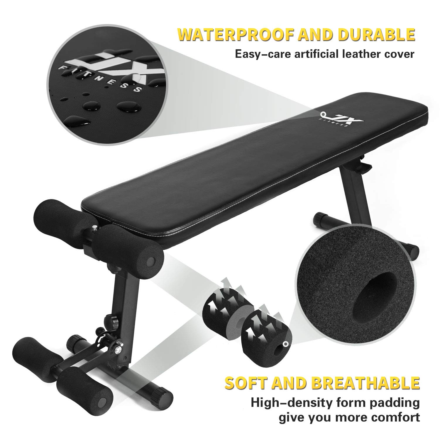 JX FITNESS Adjustable Weight Bench Home Gym Weight Lifting & Sit Up