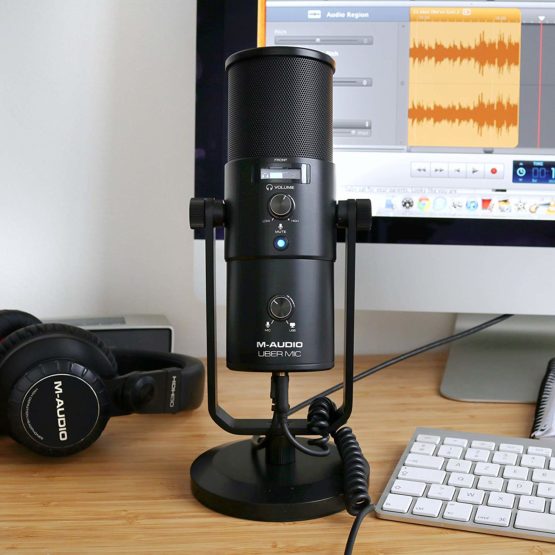 M-Audio Uber Mic - USB Desktop Microphone with Audio Interface, Zero Latency Monitoring, Switchable Polar Patterns, Desk Stand & Headphone Output – Ideal for Podcasting, Gaming, Recording & Streaming - Image 3