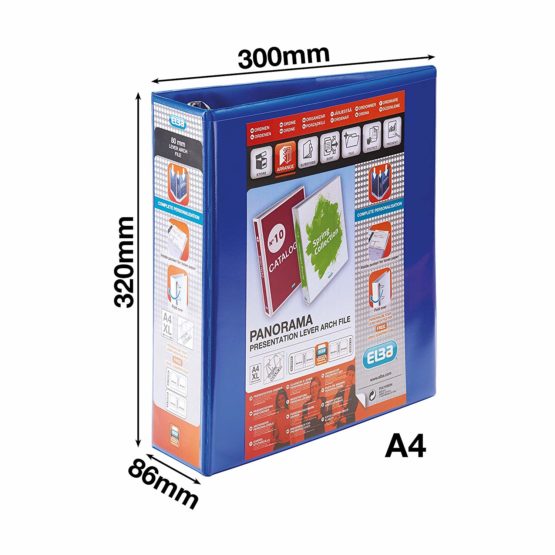 Elba, Presentation A4 Lever Arch Files, Blue, Plastic, 1 Folder, 400008438 - Image 2