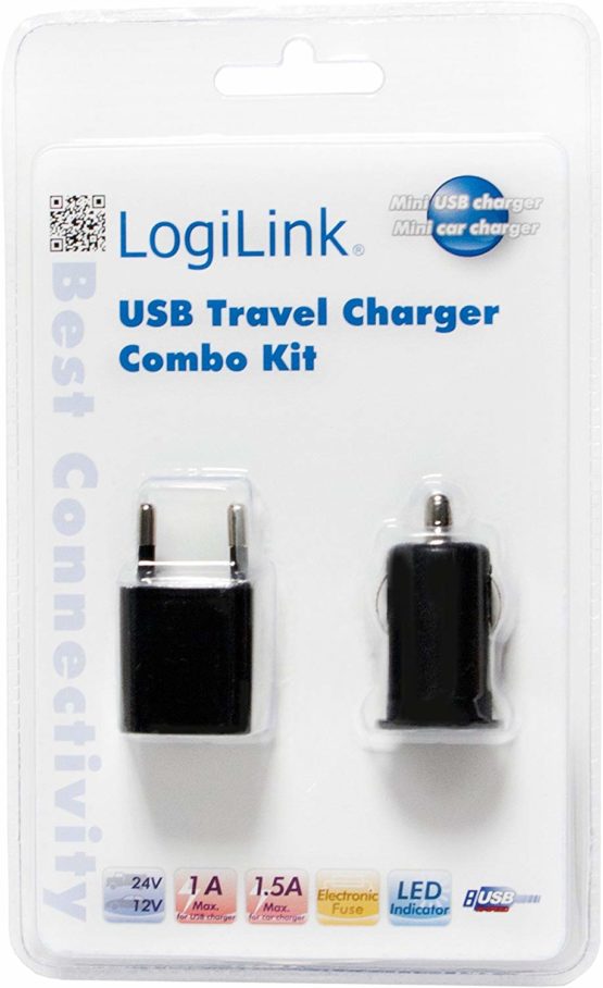 Logilink PA0076 5/7.5 W USB Travel Charger Combo Kit - Image 3