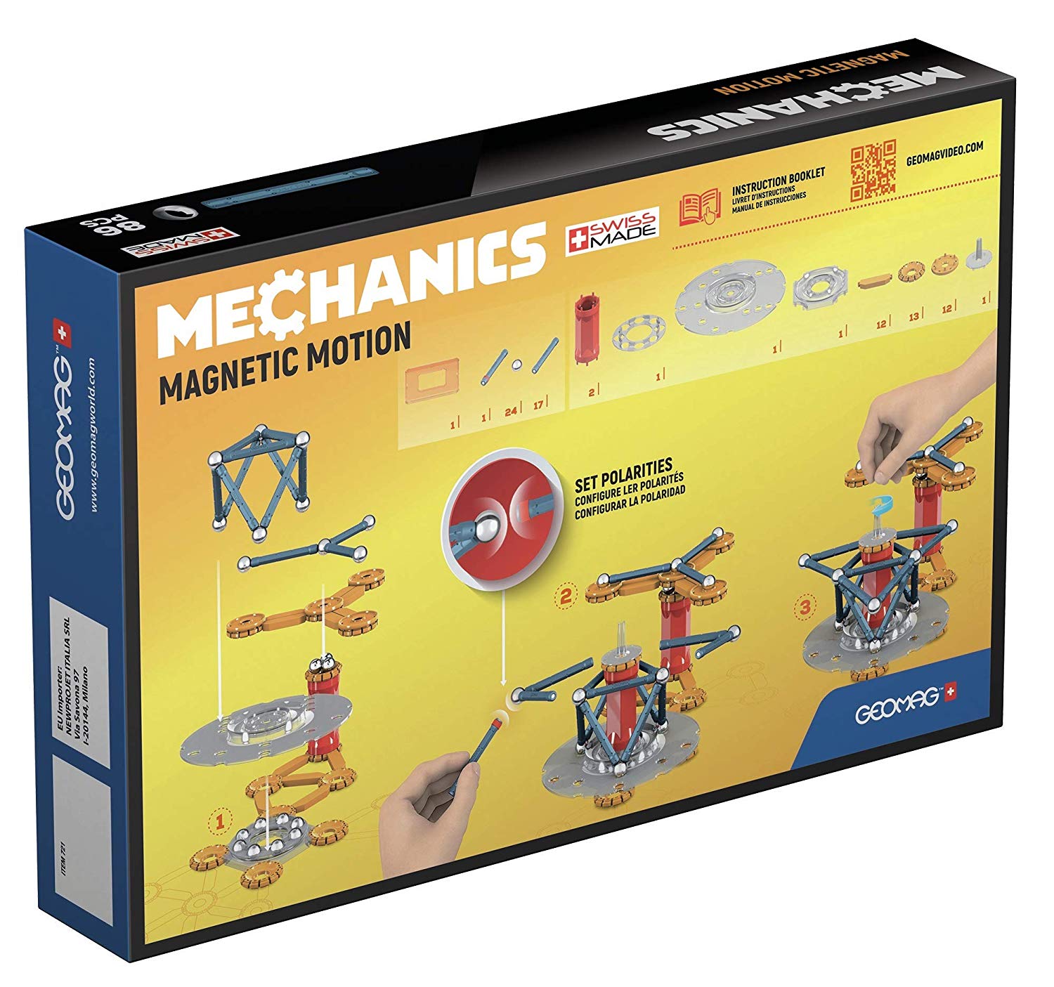 Geomag Mechanics 761 - Magnetic Motion 86 Pieces - Magnetic Building Game, Multicoloured, Medium - Image 2