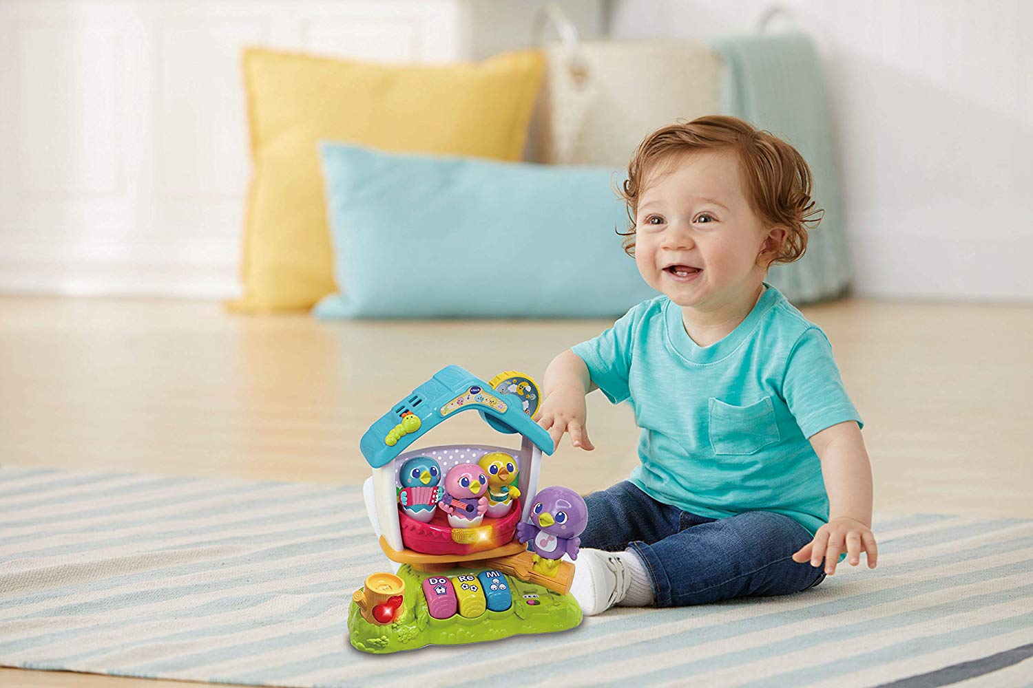VTech Singing Bird House Baby Musical Toy, Educational Baby Toy with Colours, Numbers, Letters & Sounds, Electronic ABC Preschool Toy Suitable for Boys & Girls for 12 Months, 2 & 3 Year Olds - Image 3