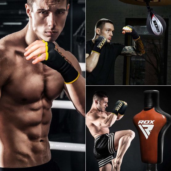 RDX Boxing Hand Wraps Inner Gloves for Punching - Half Finger Elasticated Bandages under Mitts Fist Protection - Great for MMA, Muay Thai, Kickboxing, Martial Arts Training & Combat Sports - Image 4