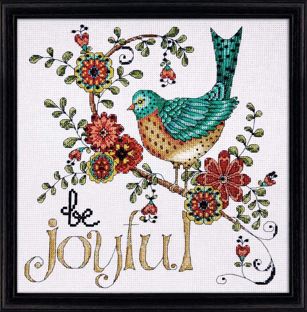 Design Works Be Joyful Cross Stitch Kit, Multi-Colour, 10"x10" 14 Count, 1