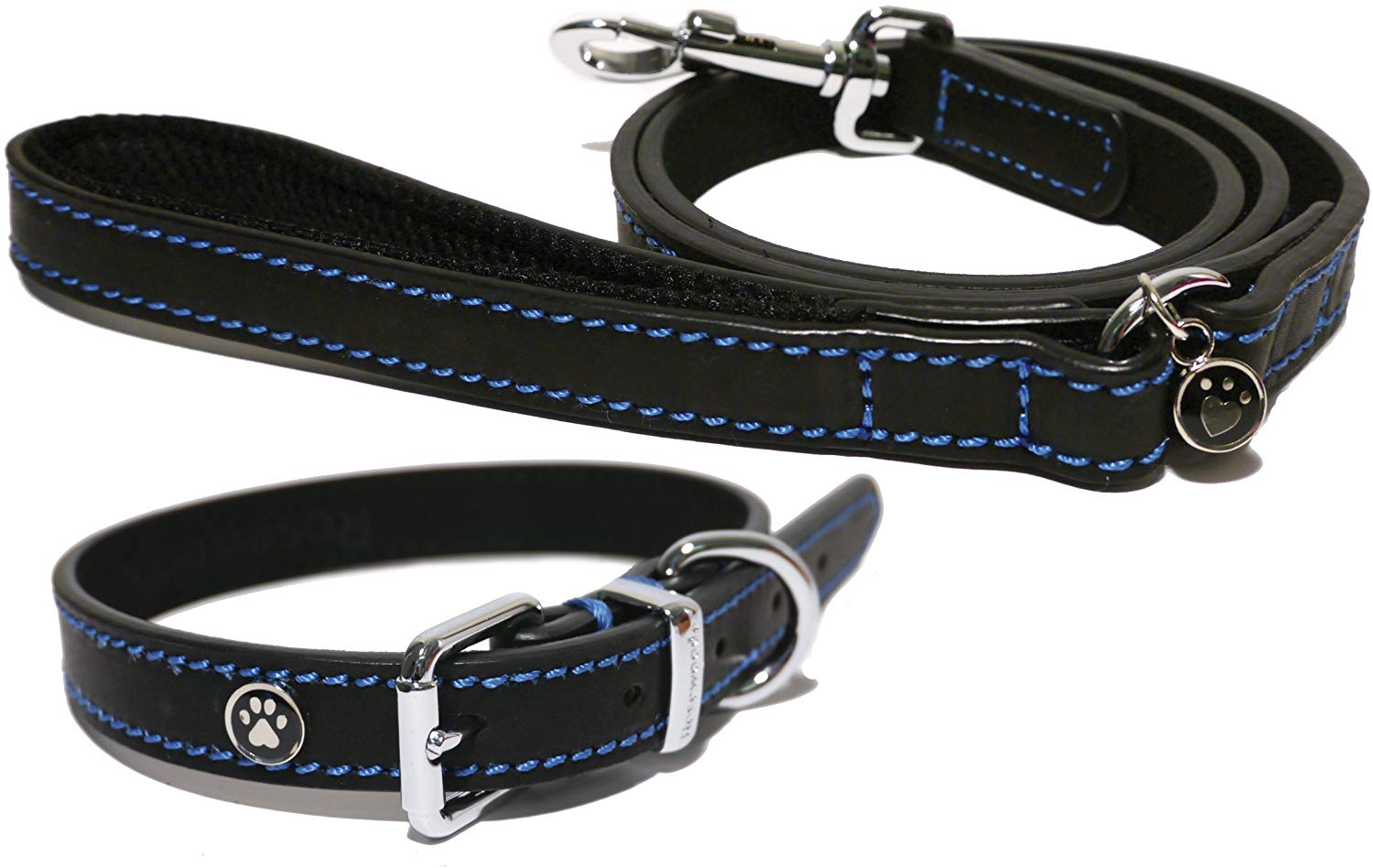 Rosewood Luxury Leather Dog Lead, 40 x 3/4-inch, Black - Image 2