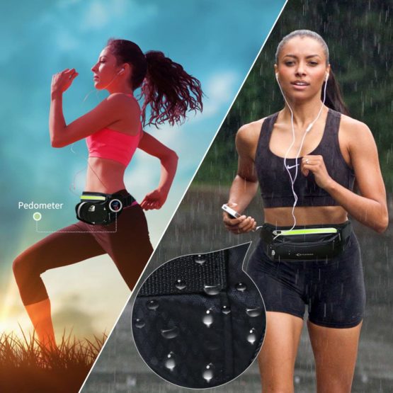 MYCARBON Running Belt with Water Bottle Holder Waterproof Bum Bag Cycling Waist Bag Jogging Belt Dog Walking Bag for Travel Holidays Camping Climbing Hiking Outdoor Fit for iPhone 7 plus Galaxy S7 Edge - Image 2