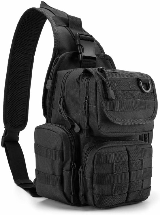 G4Free Outdoor Tactical Sling Backpack Military Sport Daypack Assault Small Shoulder Crossbody Rucksack Chest Pack for Walking Bike Cycling Camping Hiking Trekking