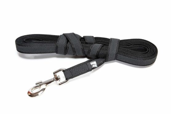 Julius-K9 216GM-S5 Color & Gray Super-Grip Leash with Handle, 20 mm x 5 m, Black-Gray