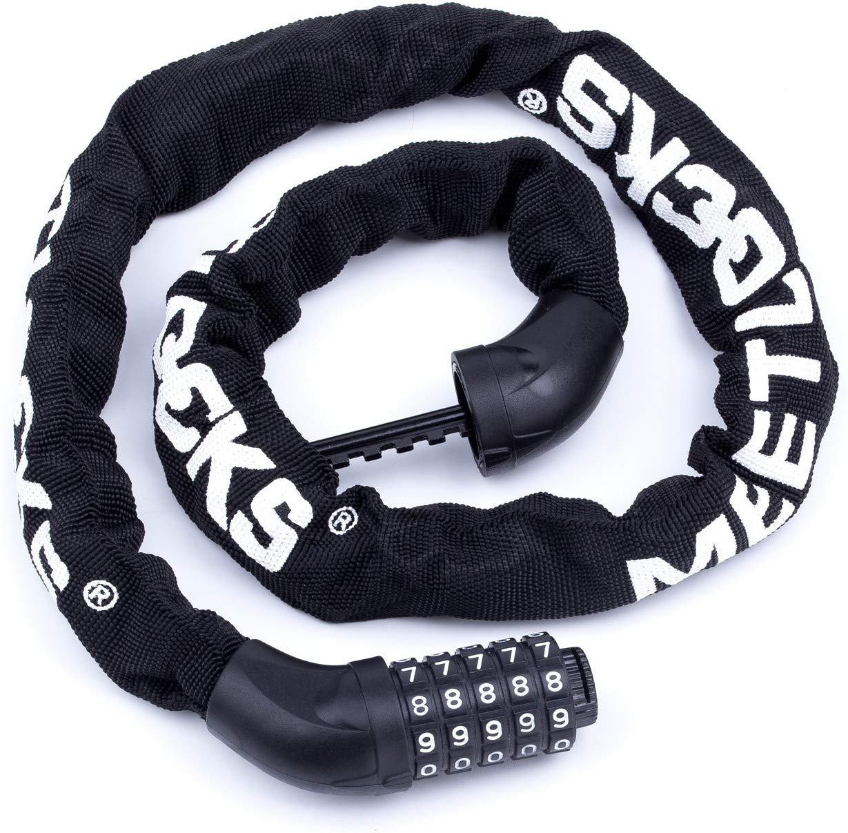 MEETLOCKS Bicycle Cycle Bike Chain Lock, 5 Digit Resettable Combination Code, 3CM*1m(1.18Inch*3.28Fts), Black