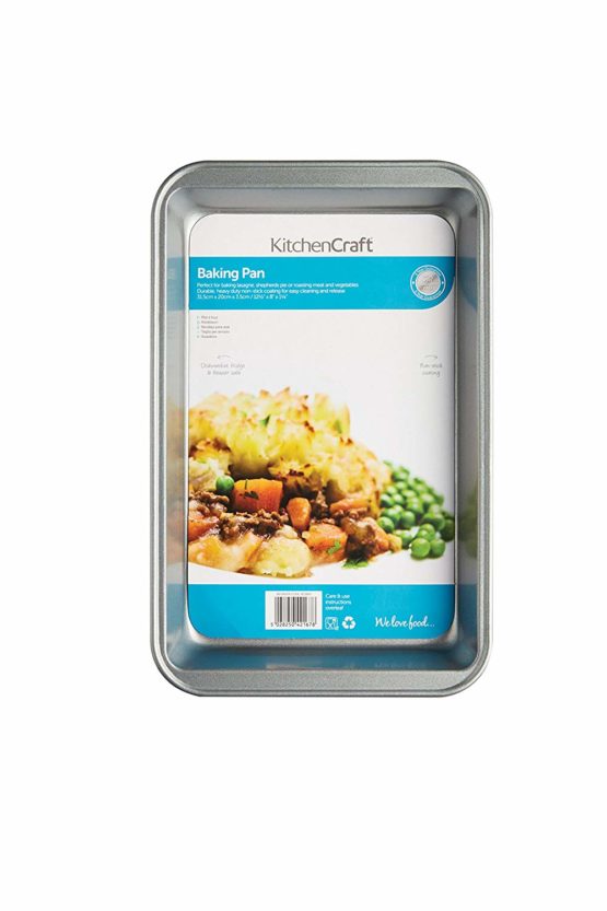 KitchenCraft KC2BK3 Roasting Tin / Baking Tray with Non Stick Coating, 31 x 20 cm, Silver - Image 2
