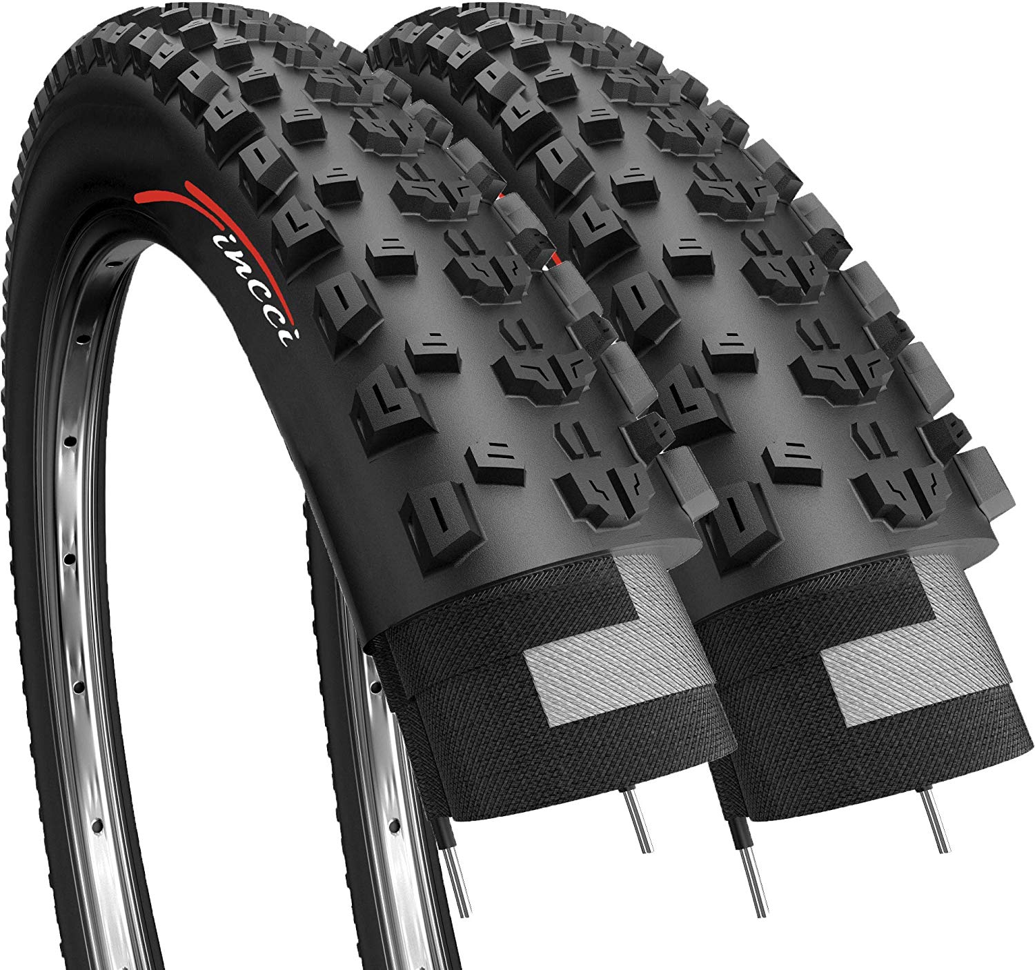 Fincci Pair 27.5 MTB Tyres, Foldable 27.5 x 2.10 Mountain Bike Tyre, 30 TPI, Tyres 54-584 for MTB Mud Dirt Offroad, Road