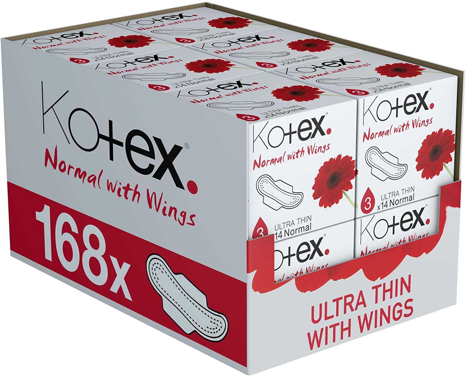 Kotex Ultra Thin Sanitary Towels with Wings, Normal Plus Absorbency