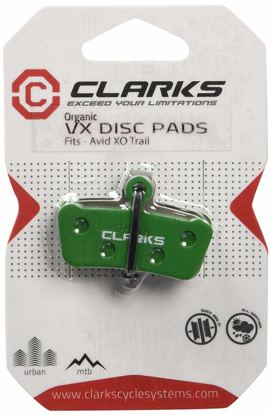 Clarks VX859C Organic Disc Brake Pads for Avid Xo Trail, Silver