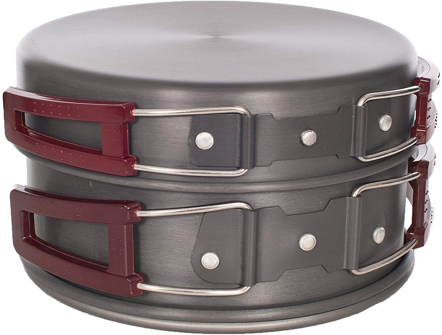 Trespass Non Stick Cooking Set Pot & Frying Pan with Lid Stackable Reheat, Multi-coloured, standard size - Image 2