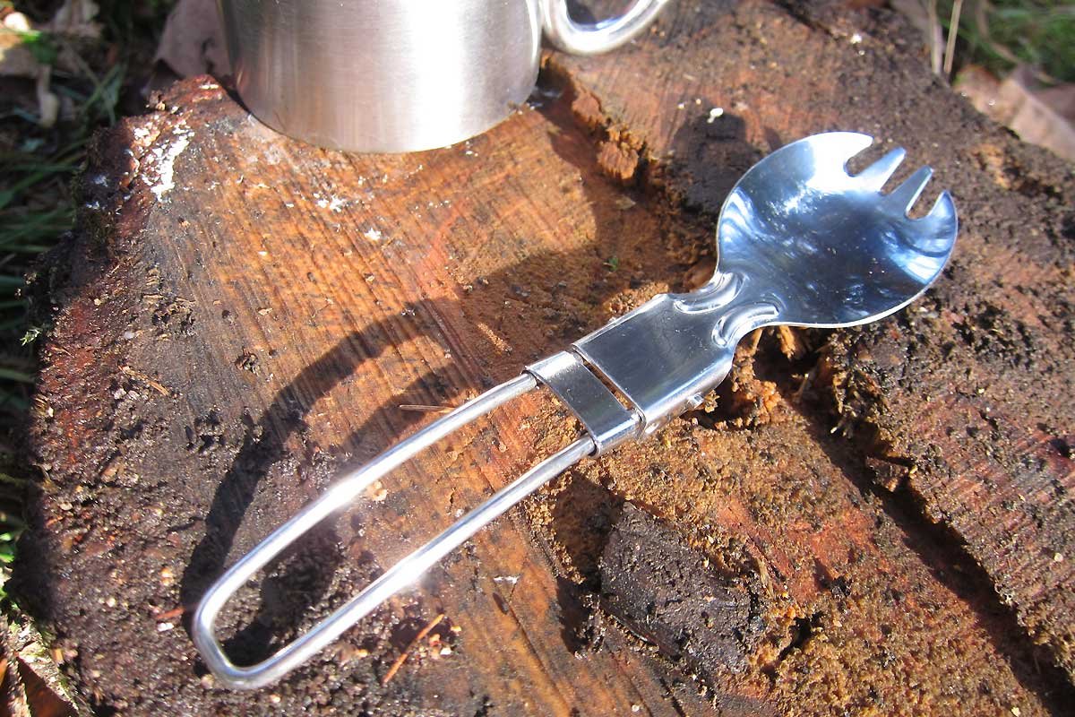 Outdoor Saxx® Camping Folding Cutlery, Fork and Spoon in One - Saves Luggage, Stainless Steel, Ultra-Lightweight - Image 3