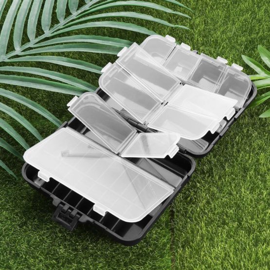 Vorcool Fishing Tackle Box Plastic Fishing Box Professional Fishing Accessories Storage Box (Black) - Image 2