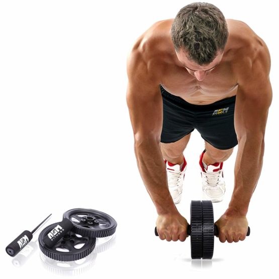 ASM Fitness Box- Ab Wheel Roller with Thick Knee Pad Mat, Rotational Push Up Bar / Pushup Stand, Skipping Rope. Premium Home Gym Set - Image 2