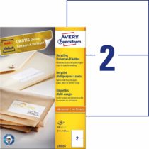 Avery Zweckform Universal Labels LR3655 (a4,200 Recycled Labels 210 x 148 mm 100 Sheets White