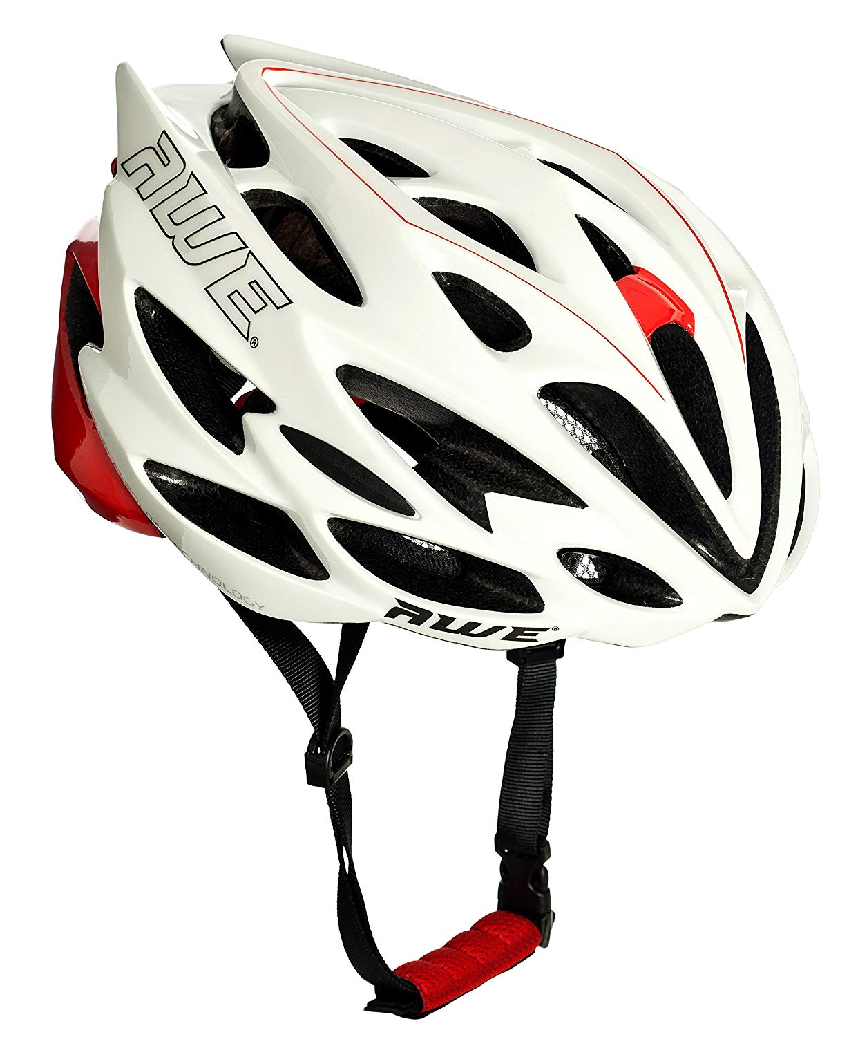 AWESpeed™ Bike Helmet Road Helmet Adult Mens Womens 58-61cm Bicycle Helmet White/Red Large Adjustable Lightweight In Mould *AWE 5 year Crash Replacement Policy