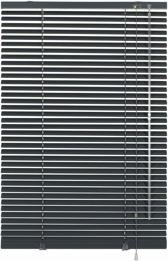GARDINIA Aluminium Venetian Blinds, Visibility, Light and Glare Protection, Wall and Ceiling Mounting, Mounting Kit Included, Aluminium Venetian Blinds, Slate Grey, 100 x 175 cm (WxH)