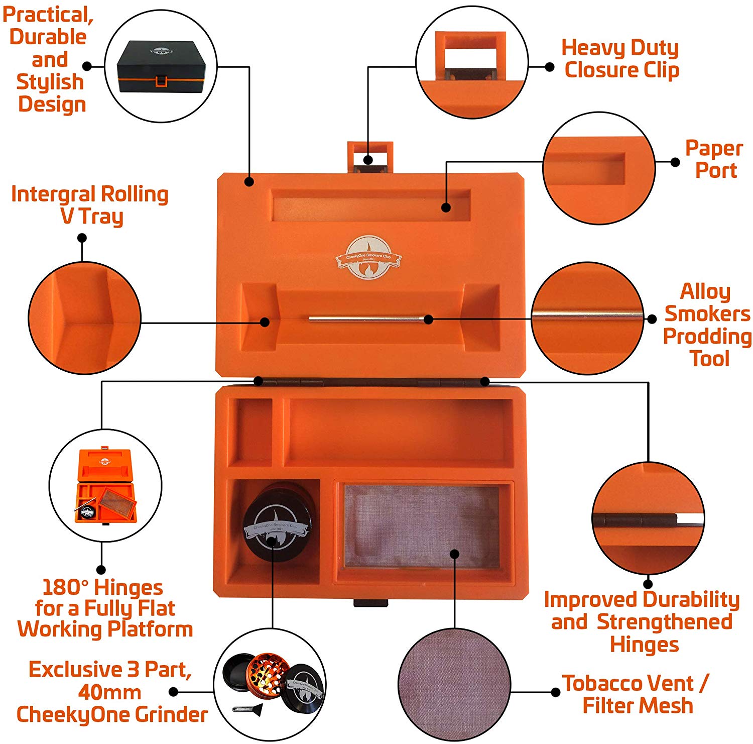CheekyOne Smokers Club Midi Rolling Station Box Smoking Storage with