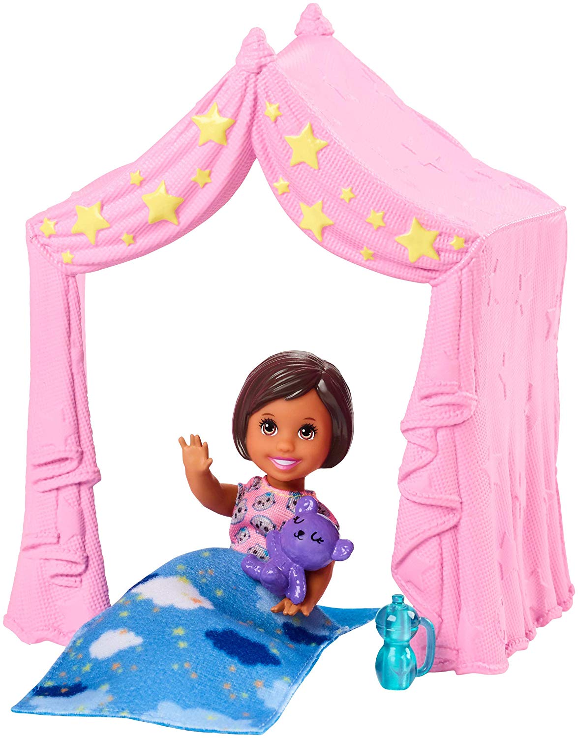 Barbie Skipper Babysitters Inc. Bedtime Playset with Small Doll, Tent and Sleeping Bag, Multicoloured - Image 4